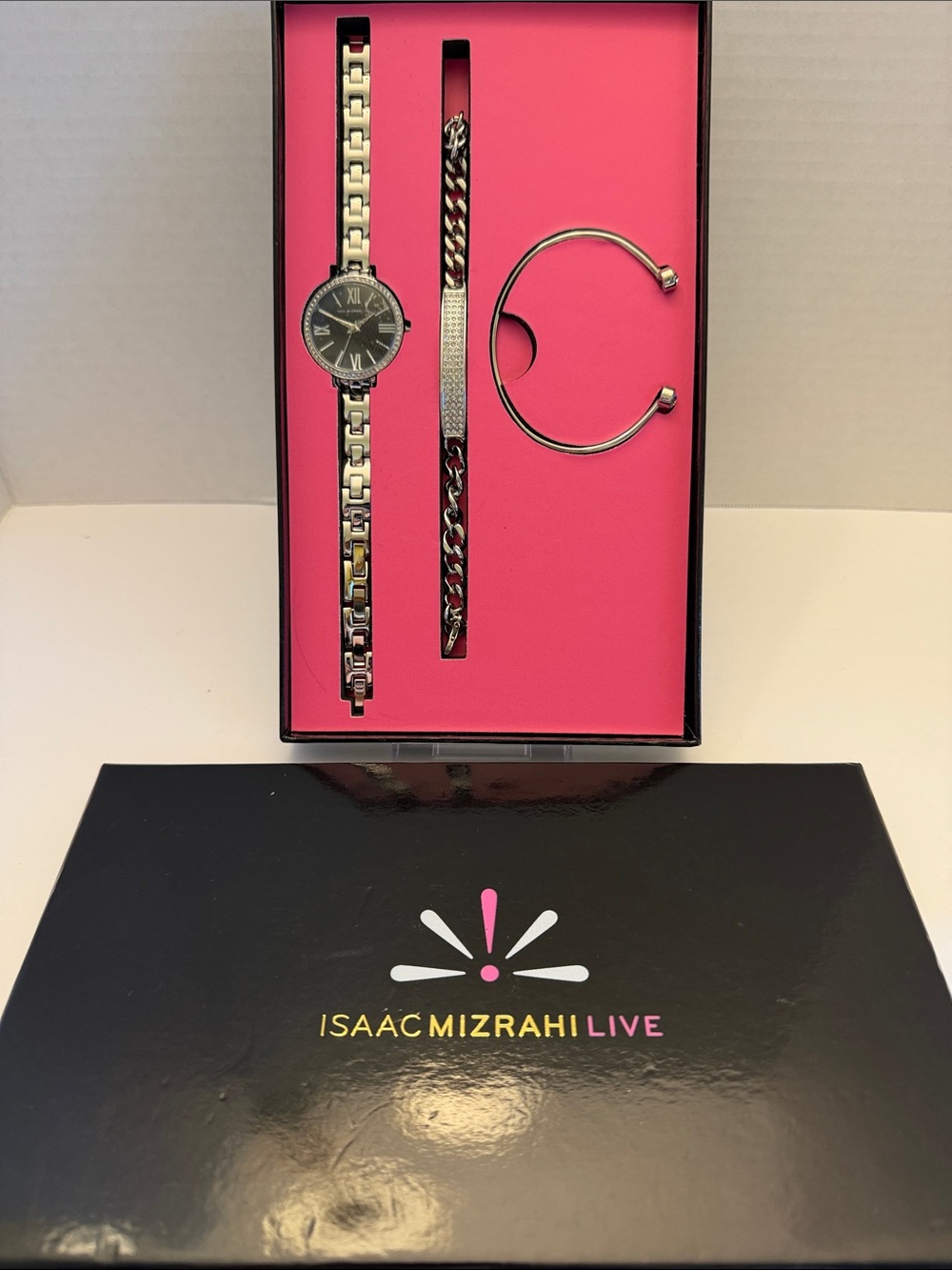 Isaac Mizrahi Silver Watch & Bracelet Gift Set